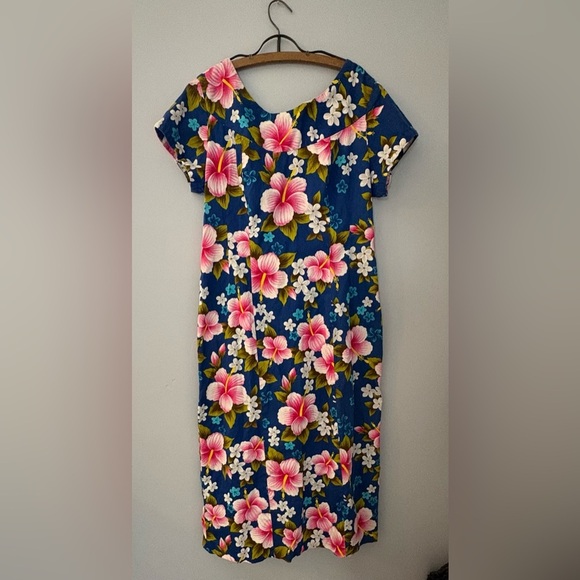 Vintage Ui-Maikai Hawaiian Floral Dress – Made in Hawaii – 100% Cotton – Sz M/L - Picture 1 of 8